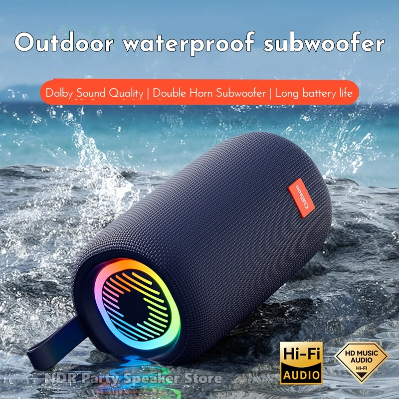 New RGB High Power Speakers Outdoor Wireless Bluetooth Sports Waterproof Subwoofer Portable Tf Card Playback Caixa De Som