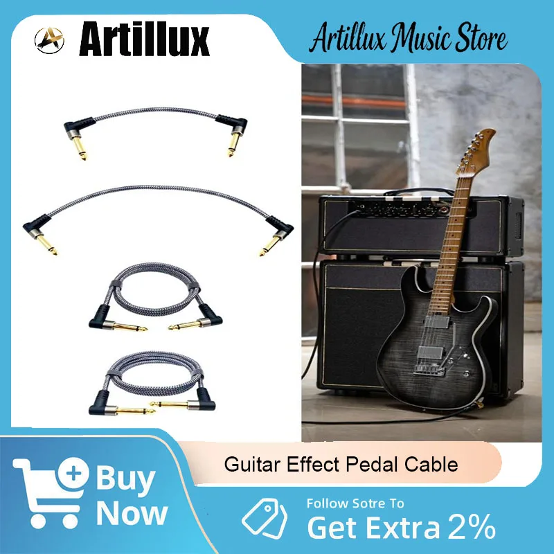 Artillux Guitar Effect Pedal Cable Brand New Nylon 3 lengths Low Noise Shielded Cable Easy to Use for Electric Guitar Accessory