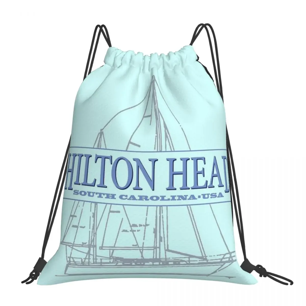 

Hilton Head Island Backpacks Fashion Portable Drawstring Bags Drawstring Bundle Pocket Storage Bag BookBag For Man Woman School