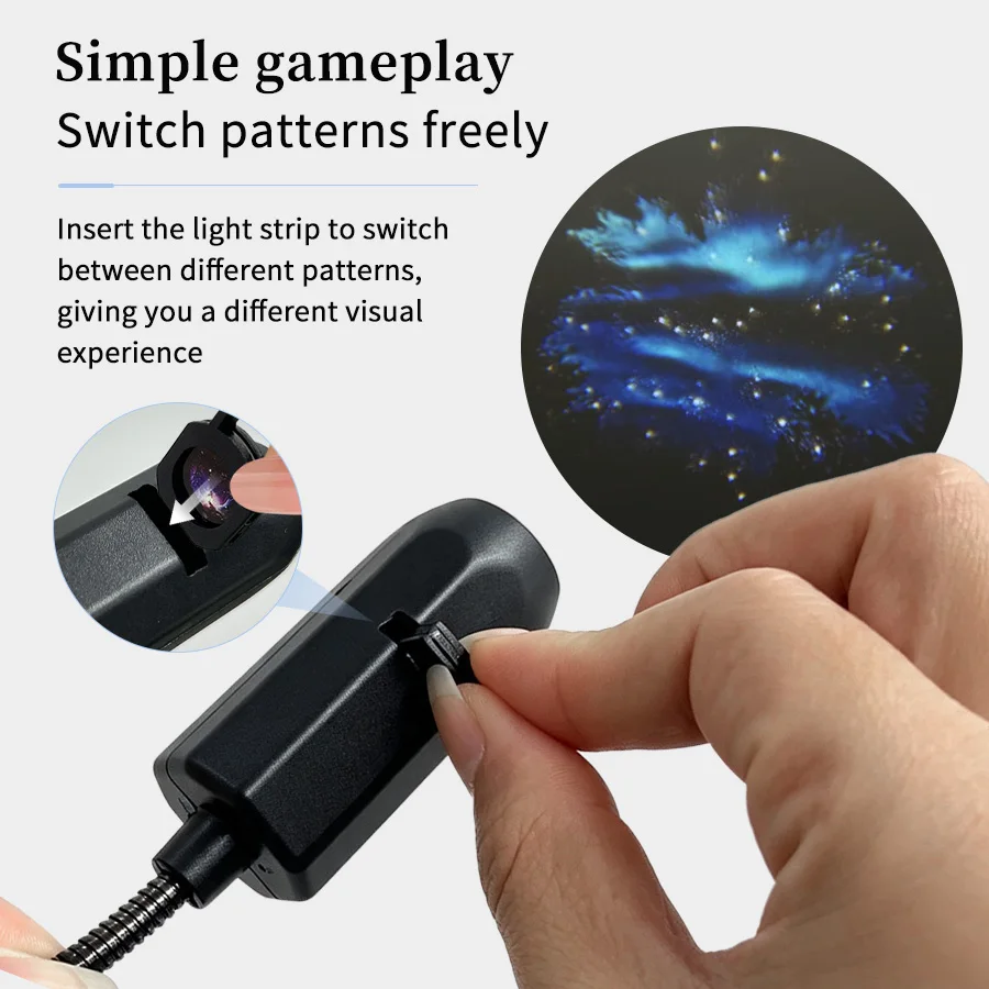 Ammtoo USB Star Projector Night Light with Interchangeable Discs, 360° Adjustable LED Ambient Light for Car Home Bedroom