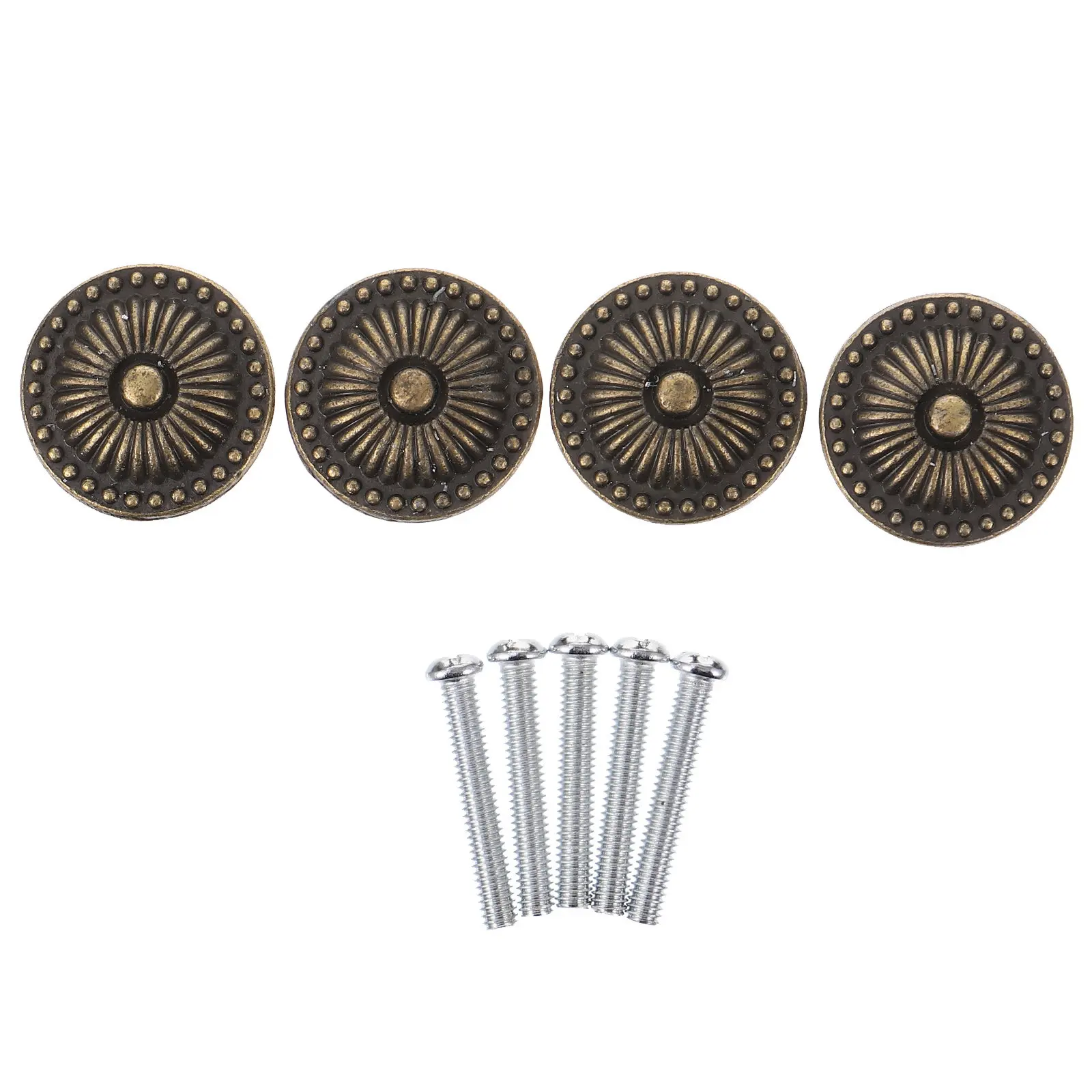 4Pcs Vintage Cabinet Knobs Zinc Alloy Bronze Finish Drawer Pulls for Dresser Wardrobe Wine Cabinet Locker Cupboard