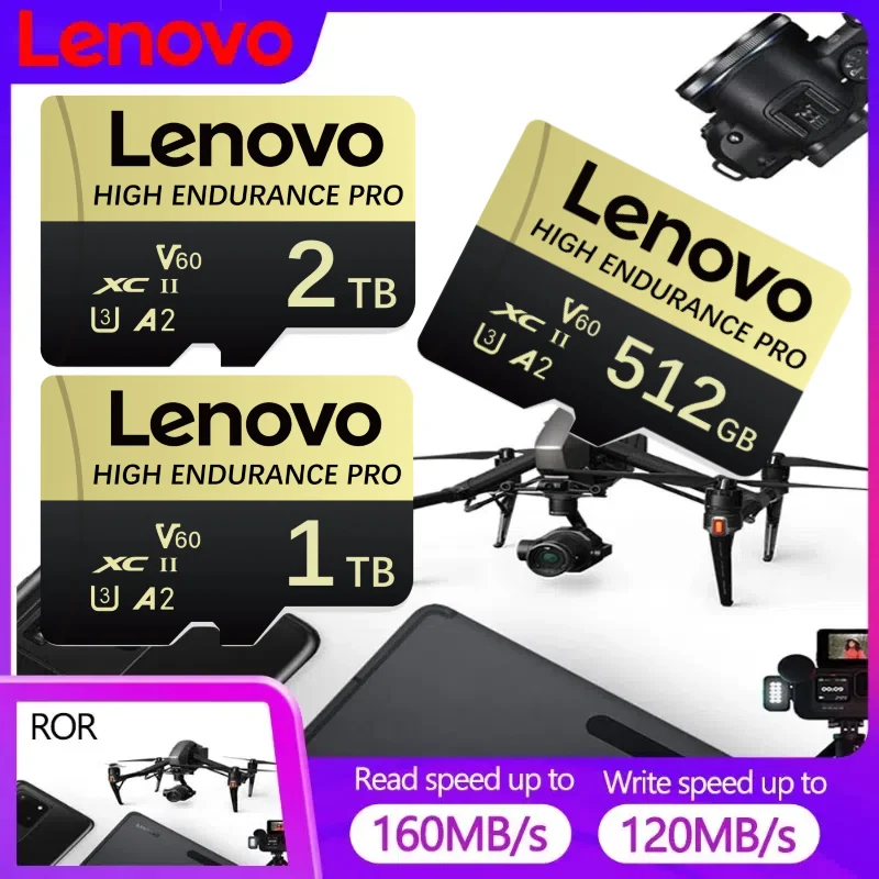 

Lenovo 2TB Micro SD Card High Speed SD Memory Card 128GB 256GB 512GB MicroSD C10 TF Flash Card for Xiaomi Phone Camera table PC