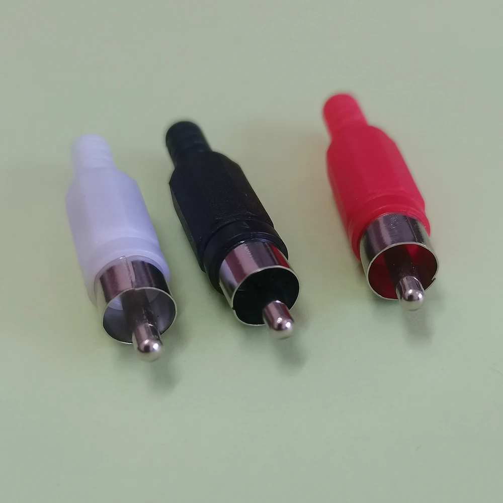 5-10Pcs RCA AV Male Plug Female Socket Lotus Plug Connector with Plastic Shell Welding Adapter for Audio Video Speaker RCA Plug