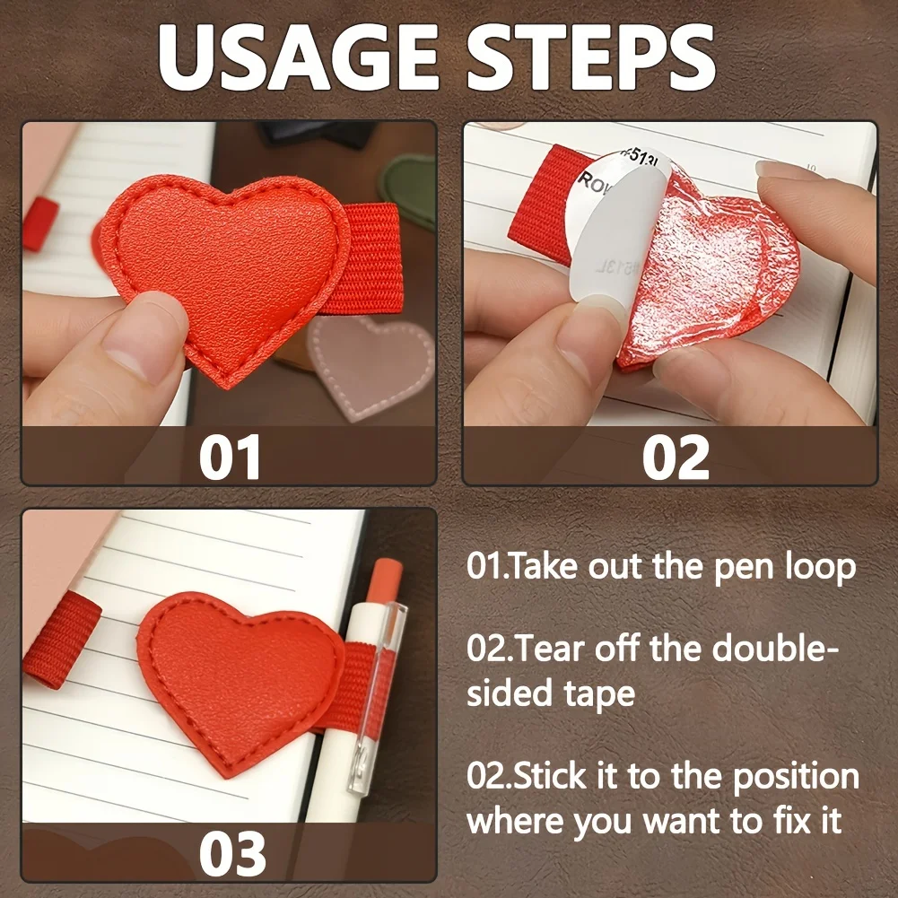 ذاتية اللصق على شكل قلب القلم حلقة مرنة حامل لأجهزة الكمبيوتر المحمولة المجلات المخططين اللوحي شاشة تعمل باللمس مكتب القرطاسية