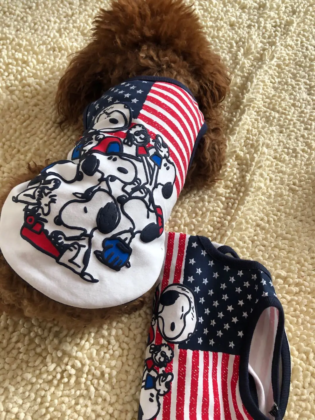 Snoopy new cartoon cute New Pet Clothes Dog Home Clothes Pet Vest coat Pet Dog Outerwear