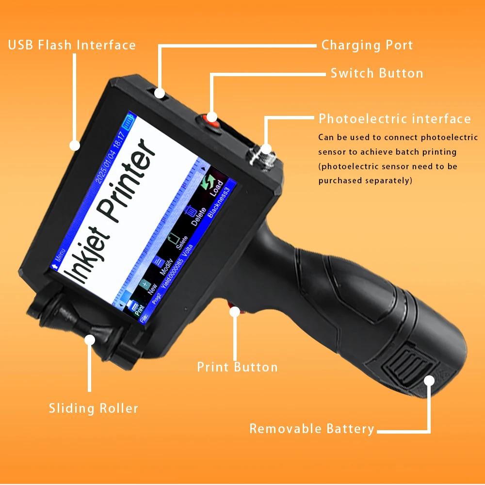 طابعة نفاثة للحبر المحمولة تاريخ الدفعة رقم الشعار صورة كلمة Barocde QR Code آلة الترميز النافثة للحبر #5