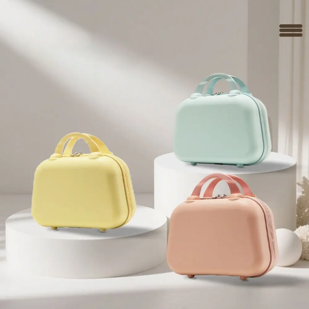 

Storage Toiletry Box Solid Color Suitcase Square Box Zipper 14-inch Cosmetic Cases Portable Large Capacity Makeup Case Outdoor