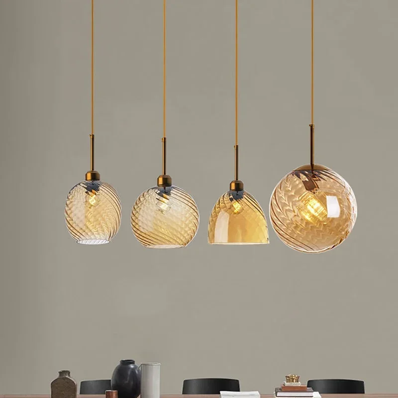 

Dining-table Stair Lamp Modern Glass Chandelier Pendant Lights for Bedside Bar Kitchen Restaurant Villa Hotel Home Lighting