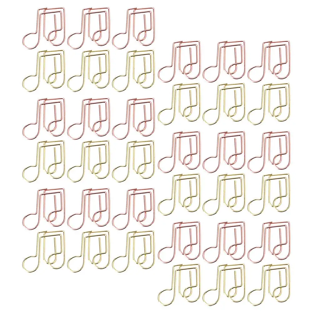 40Pcs Colorful Musical Note Paper Clips Metal Medium Size Creative Design for Office Paperwork File Organization Decorative