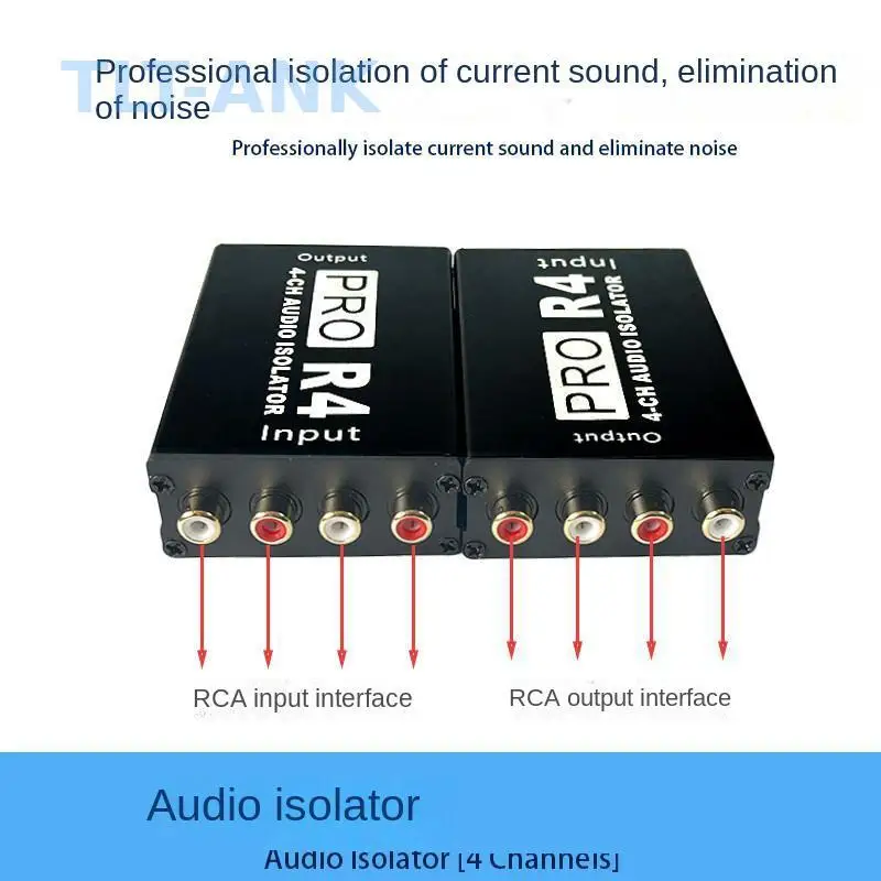 4-Channel Audio Isolator Audio Hum Eliminator AV RCA, PC Audio Noise Isolation and Noise Reduction