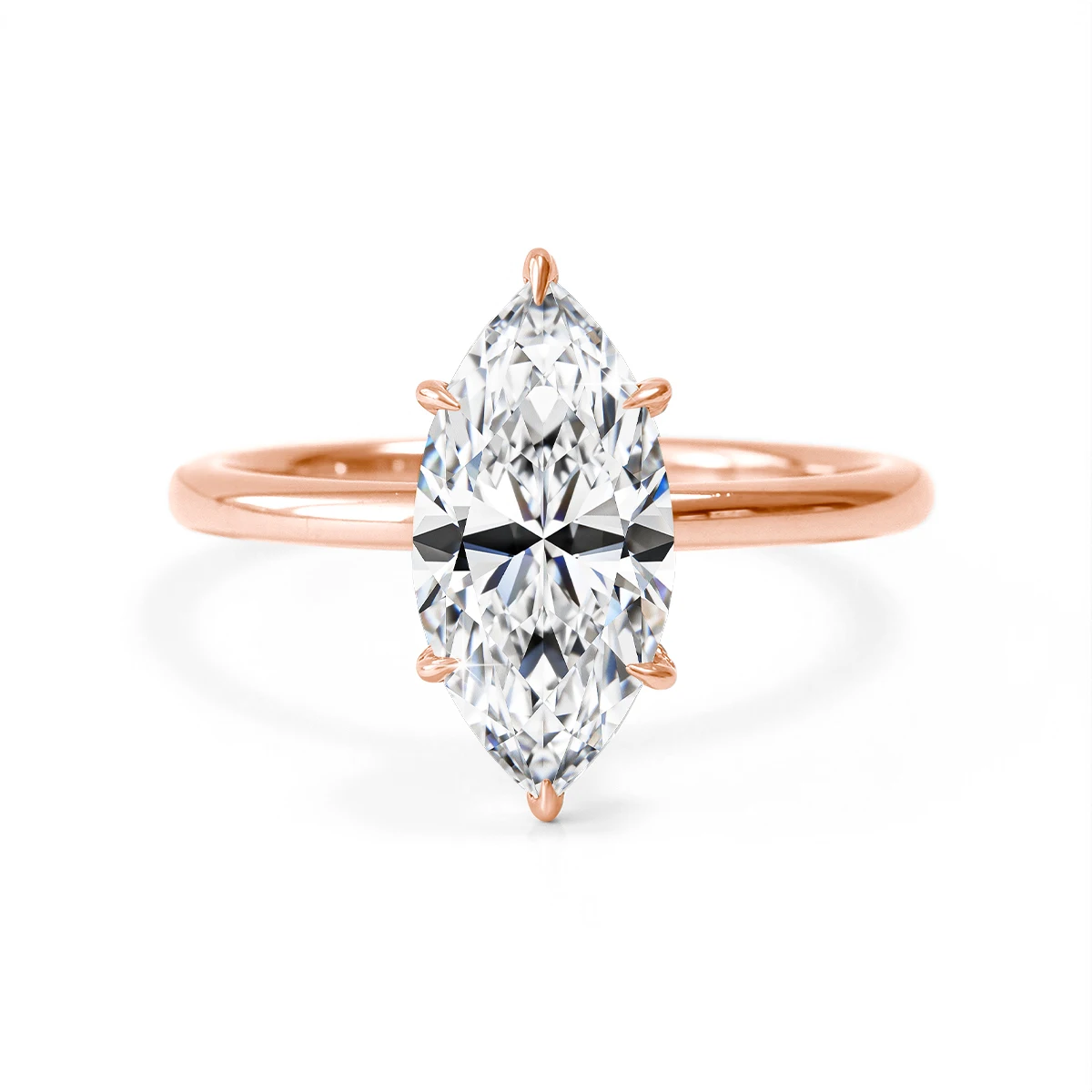 3 Karat Solitärring mit Marquise-Schliff aus Moissanit für Damen, 925er Sterlingsilber, 6-Krappen-Verlobungsring mit GRA-Zertifikat – Detail 8