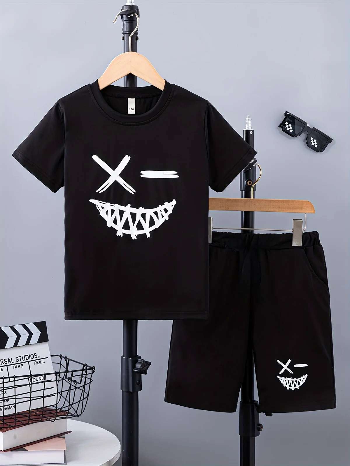 

Kids Clothes Boys Girls Summer Drawing Top & Shorts 2 Pieces Set Teenage Boy Printed Tracksuit Children's Casual Outfit