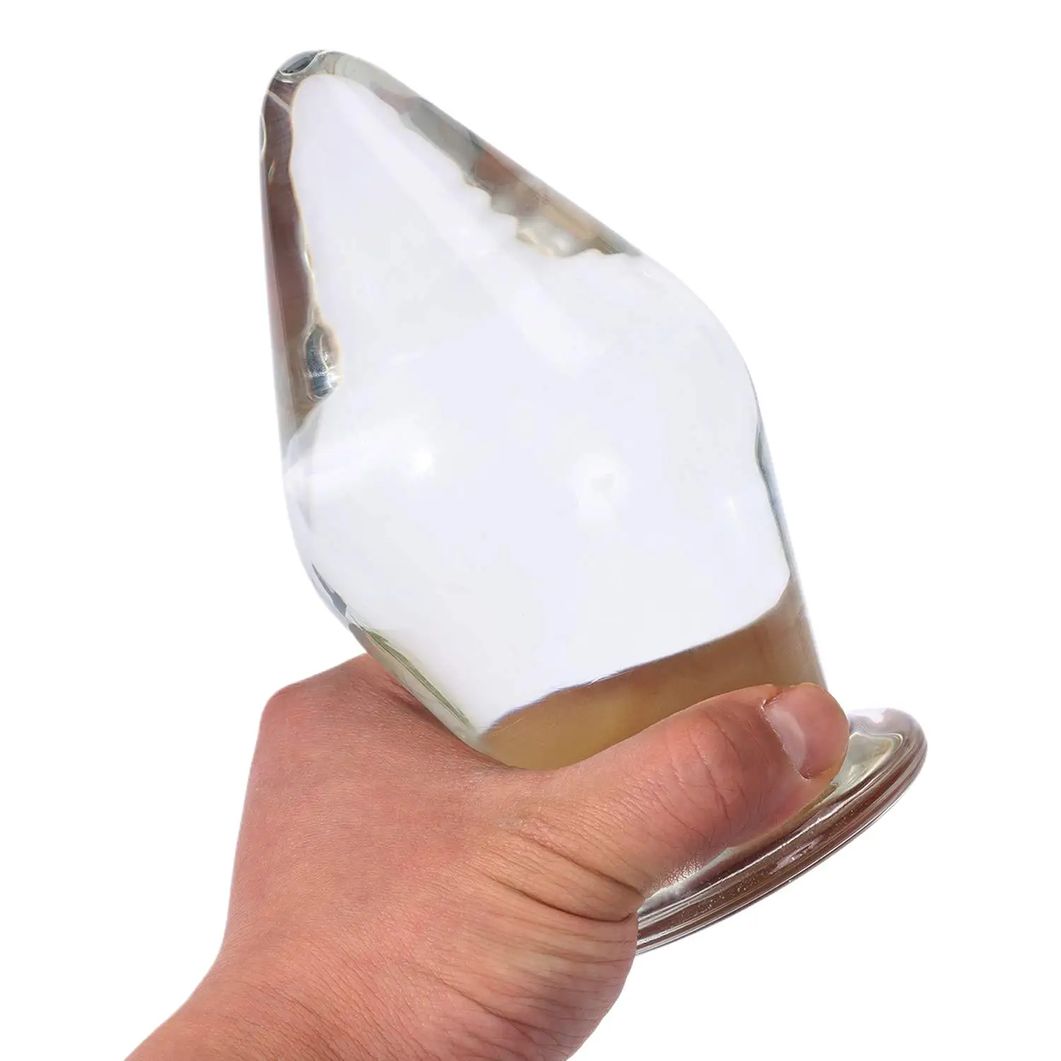 Epichao 큰 머리 유리 엉덩이 플러그 크리스탈 플러그 부랑자 플러그 폭탄 플러그 트레이너 확장 훈련 섹스 토이 (XL)