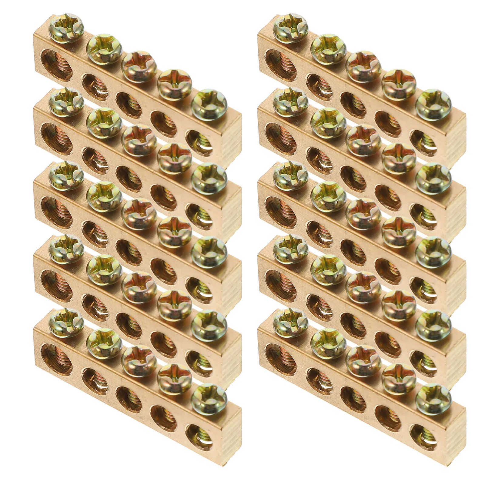 10 قطعة 5-Hole النحاس التأريض كتلة موصل كهربائي لأنظمة الأسلاك المسمار محطة توزيع بار ، إمدادات الطاقة #2