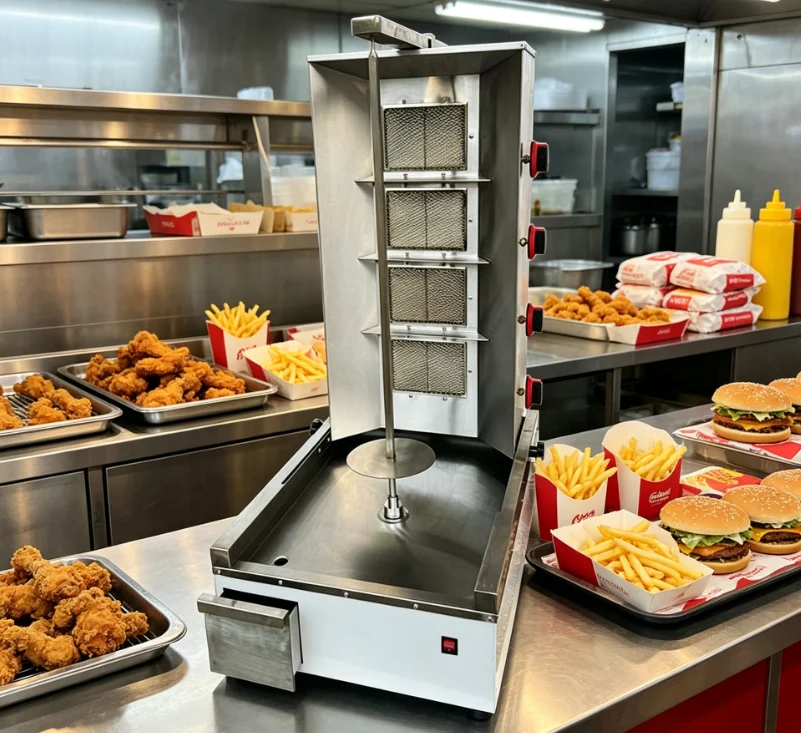 Multifunctional Electric Stainless Steel Shawarma Machine Equipment Kebab Rotisserie Chicken Grill for Commercial Restaurant