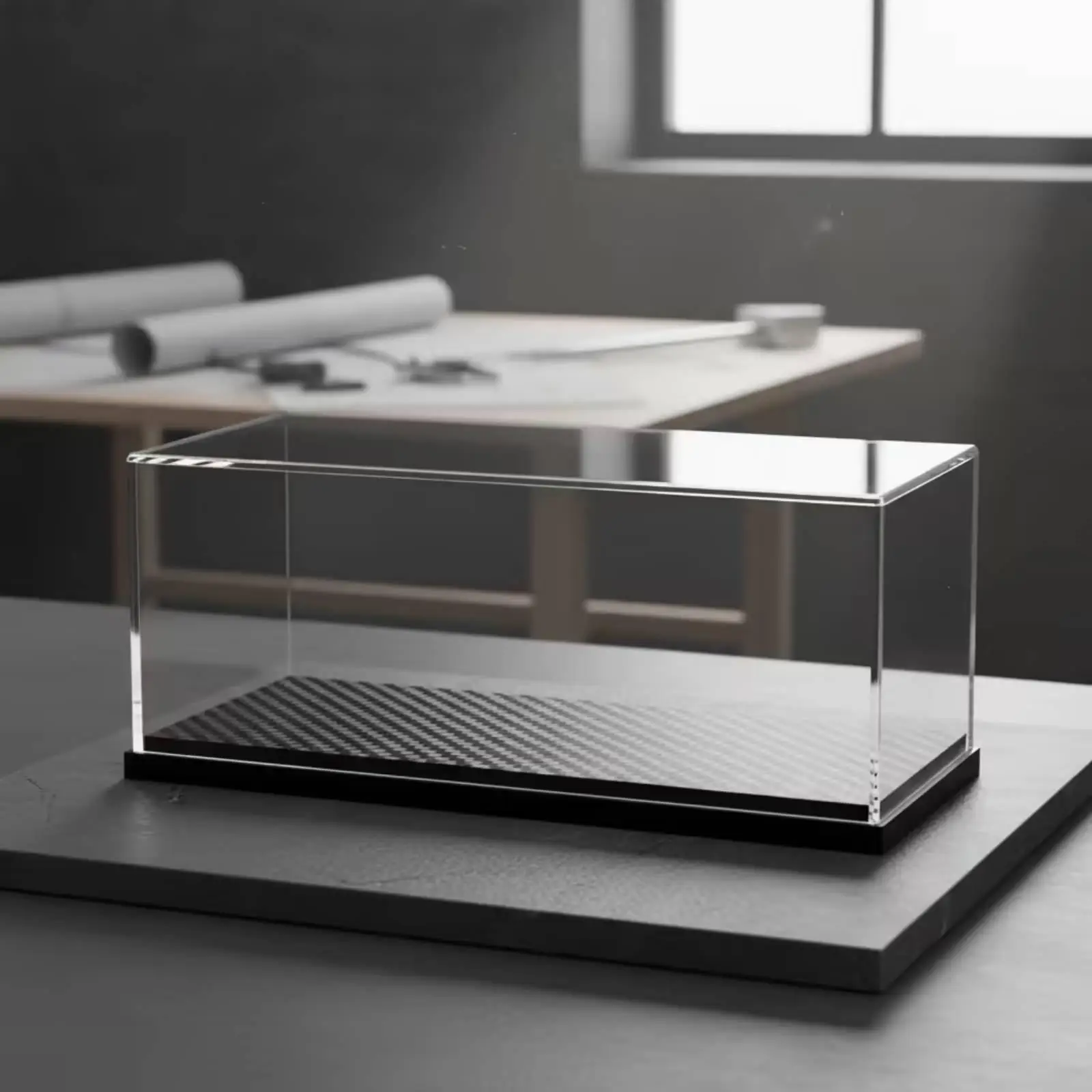 Model Car Display Enclosure with Base Dustproof Showcase Clear for Collectors