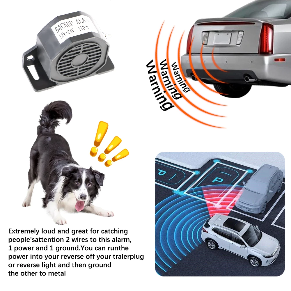 超大音量車のエアホーンセット SUV ボートトラック 12 V/24 V リバースホーン警報バックアップサイレンビーパー車両逆転リマインダー