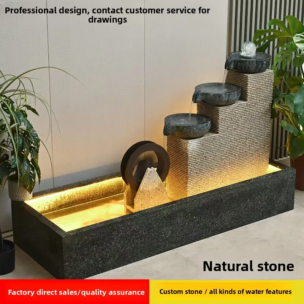 BJ-2 natural stone balcony fish pond circulating water fountain living room water landscaping view decorative ornament