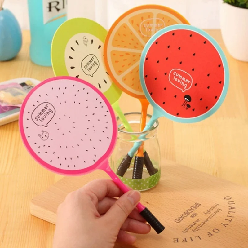 

2 шт., креативная мультяшная ручка с фруктами, милые обучающие канцелярские принадлежности, веерная ручка