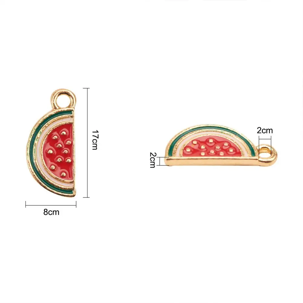 

Watermelon Shape Pendant Charms Red Metal Alloy Jewelry Making DIY Craft Supplies Fashion Accessories Gift Ideas