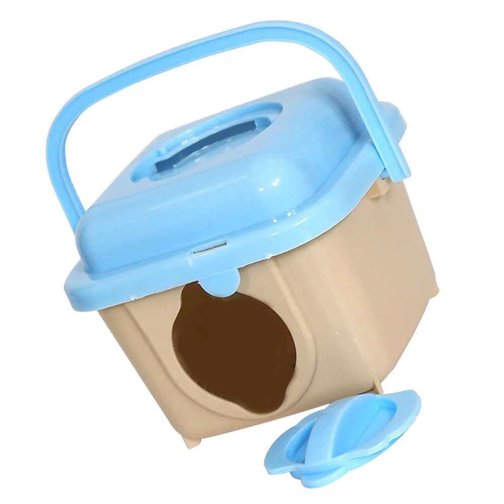 Mini Handheld Cage for Hamster Travel Carry Plastic Small Pets Carrying Cases Breathable Durable Pet Carrier Box for Sightseeing