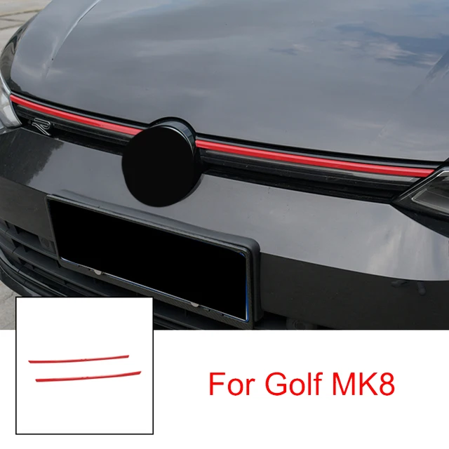 Red Car Front Bumper Grille Decoration Strip Trim Cover for Golf 8 MK8 2020 2021