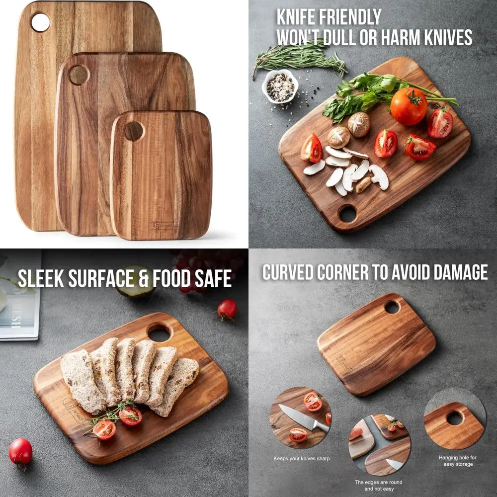 

Набор кухонных деревянных разделочных досок из 3 штук, большие толстые разделочные доски, деревянные подносы, мясной блок, прочные деревянные сервировочные тарелки
