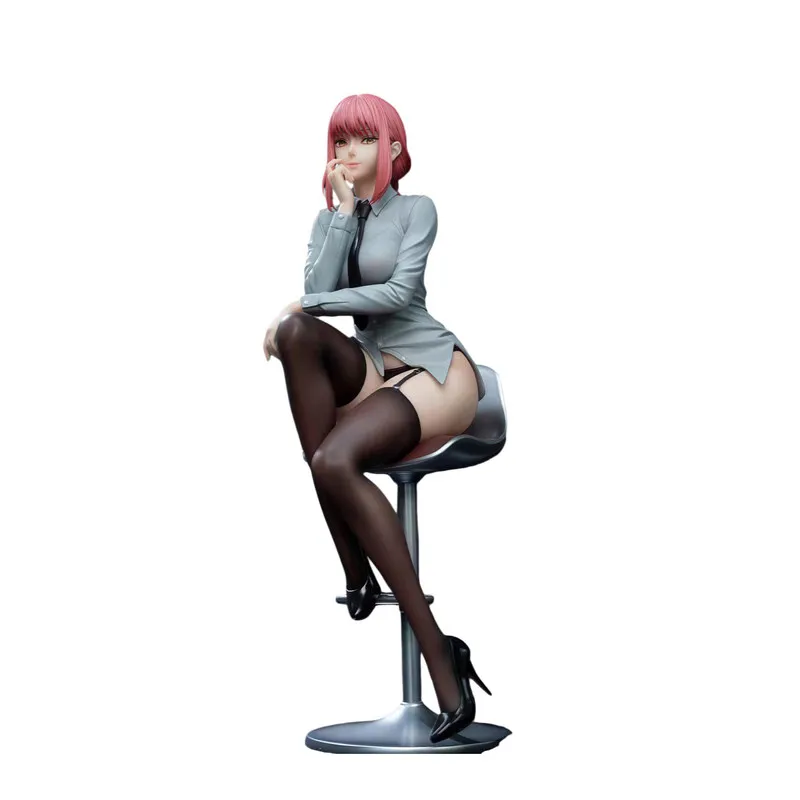 New 25cm Chainsaw Man Anime Figures Makima Figure Sitting Posture Pvc Statue Room Ornament Collection Model Toys Birthday Gifts - view 6