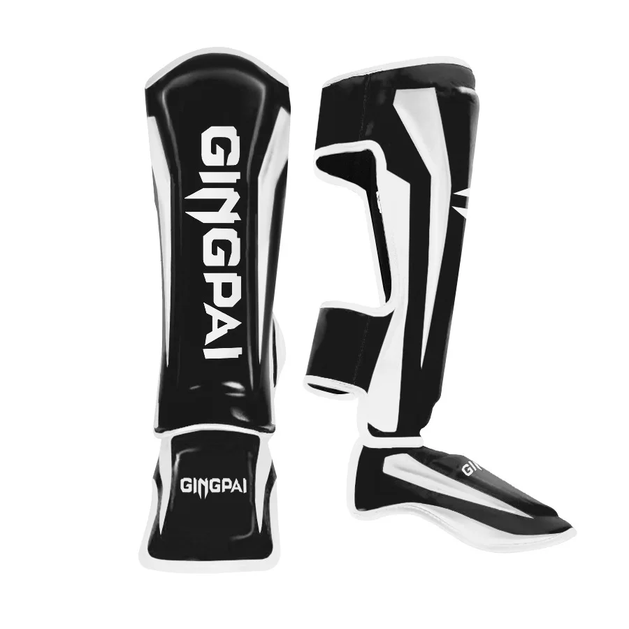 Dickere Boxen Schienbeinschoner PU-Leder schützen Leggings Ausrüstung Kampfkunst Muay Thai Bein Taekwondo Füße Knöchel Karate Schutz – Detail 5