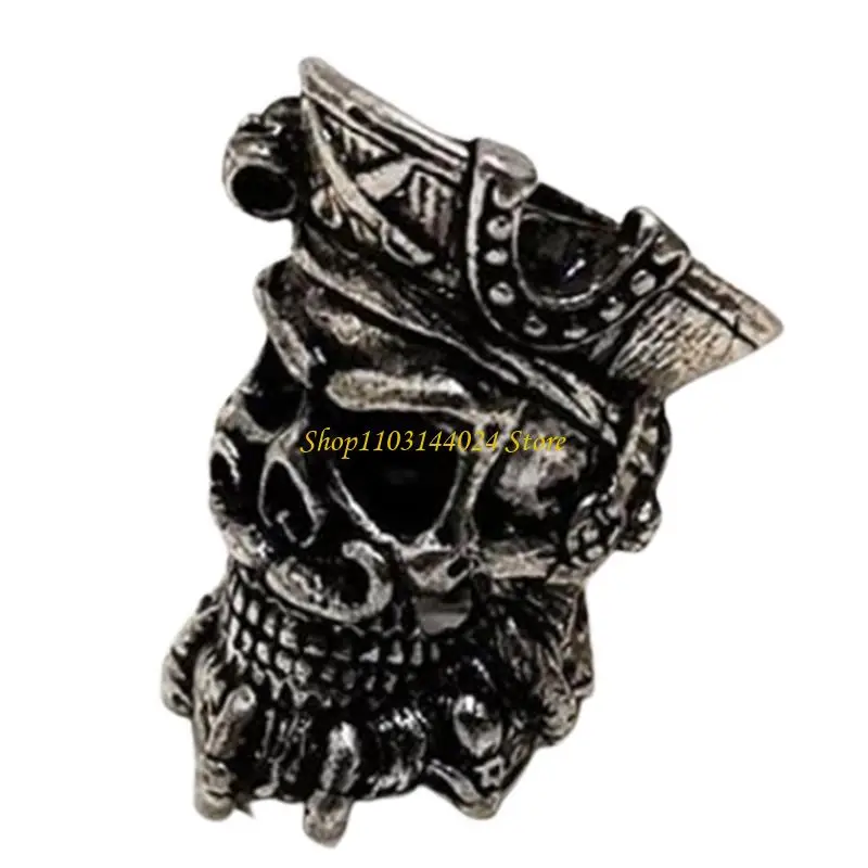 N5KE Punk Viking Norse Runes Hair Beard Bead Antique DIY Bracelet Jewelry Scandinavian Pendant for Adult Jewelry Making