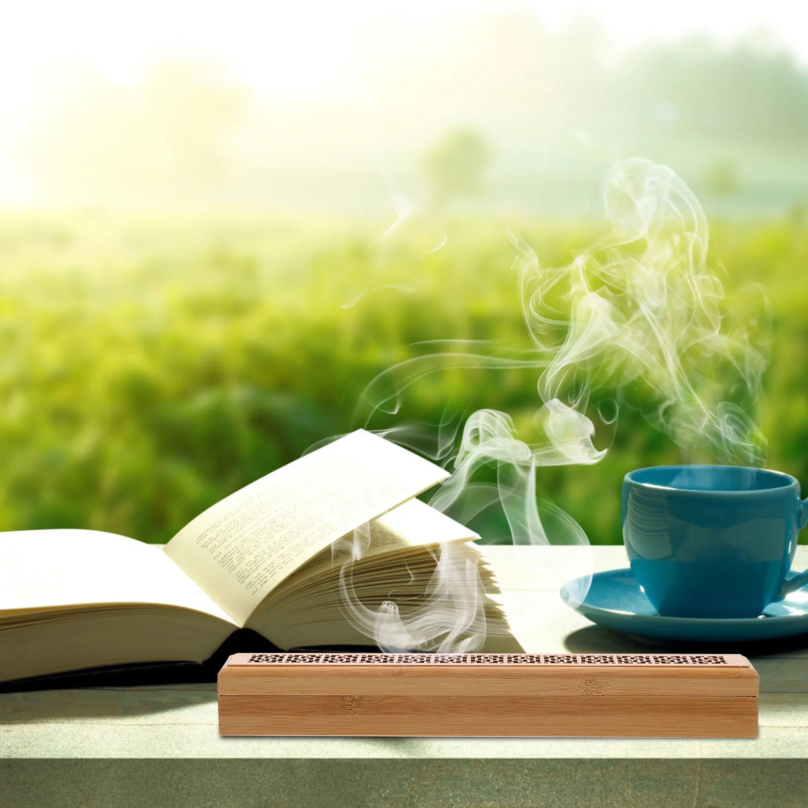 

1pc Bamboo Incense Burner Wooden Censer Delicate Home For Study Bedroom Temple