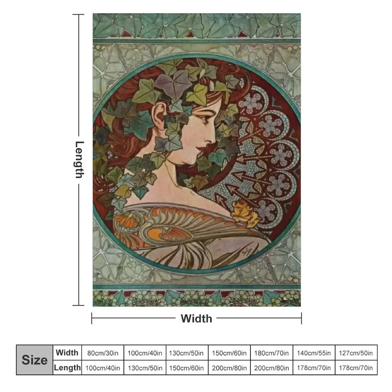Alphonse mucha - lvy, 1860 - 1939 Throw Blanket couch cozy soft plush fuzzy picnic outdoor blanket