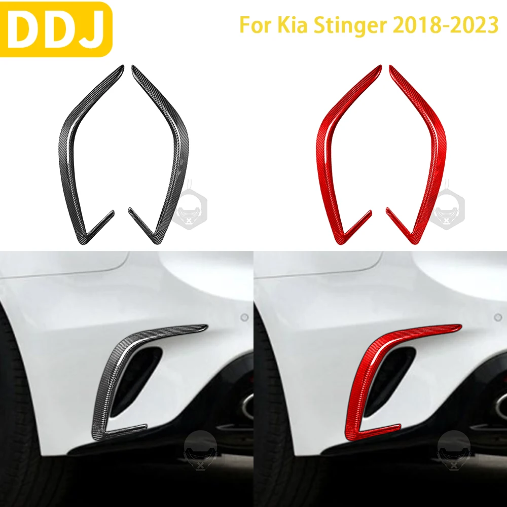 

Real Carbon Fiber For Kia Stinger 2018-2023 Accessories Car Rear Bumper Vent Trim Vent Fender Splitter Canard Fins