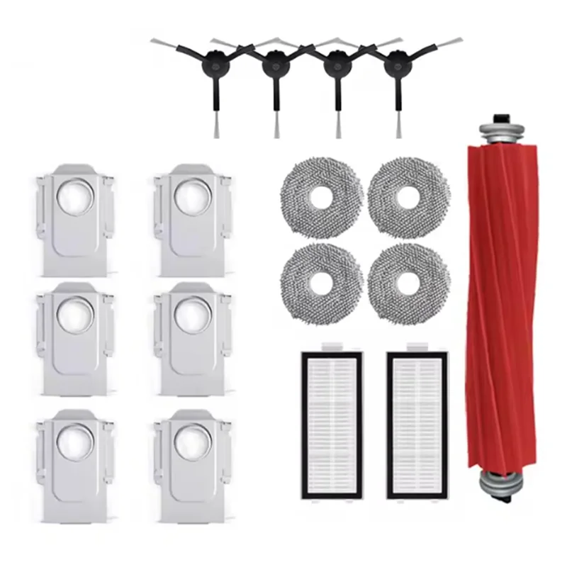 

【ESSENTIALS 】 Комплект сменных аксессуаров, основная боковая щетка, мешок для пыли, фильтр Hepa, ткань для швабры для Roborock Q Revo Maxv/Q Revo S/Q Re