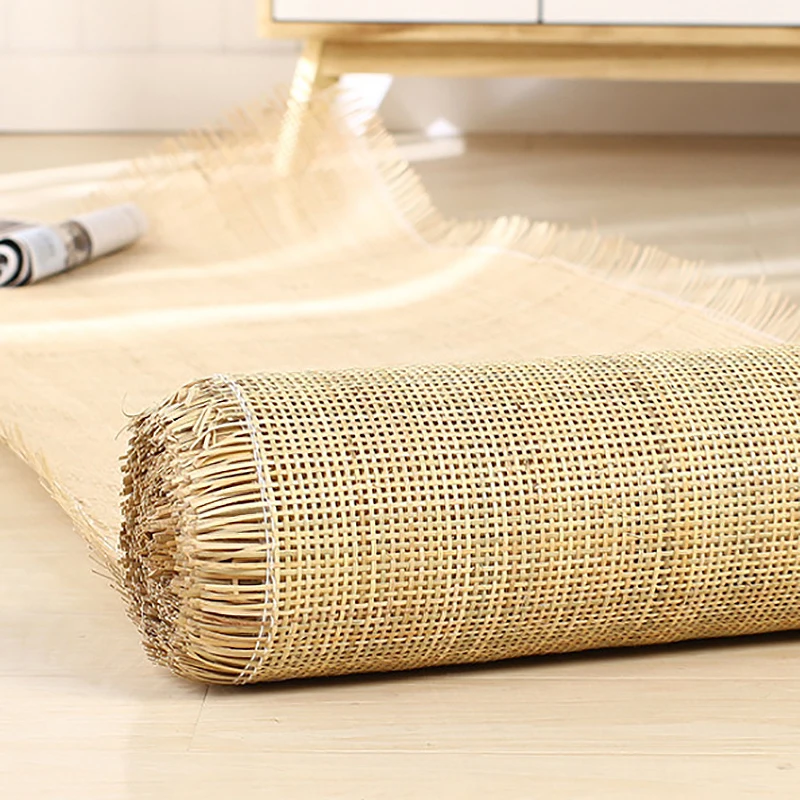 Natural Hand-woven Square Rattan Rolls Real Rattan Mesh Furniture Repair Material Chair Back Table Cabinet Door DIY Making Tools