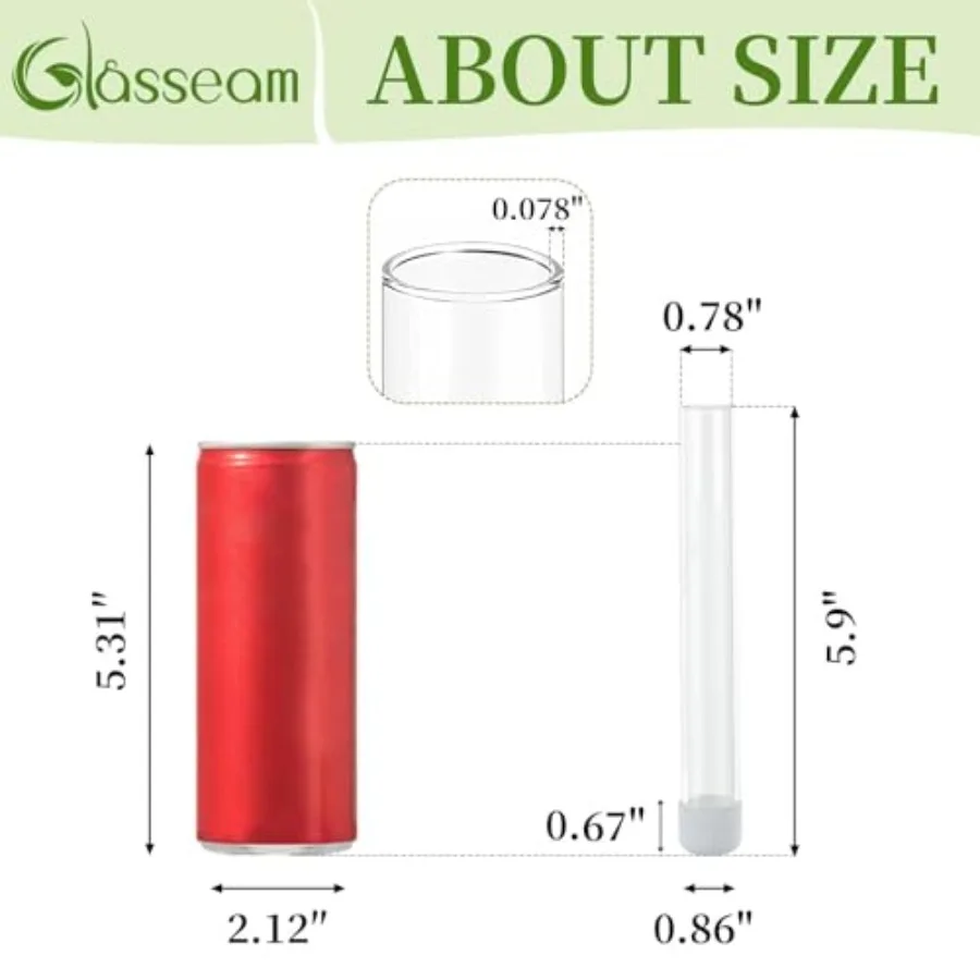 Glass Bud Vase for Flowers: 3pcs Clear Small Vases for 22mm Candlestick Taper Candle Holders - 5.9