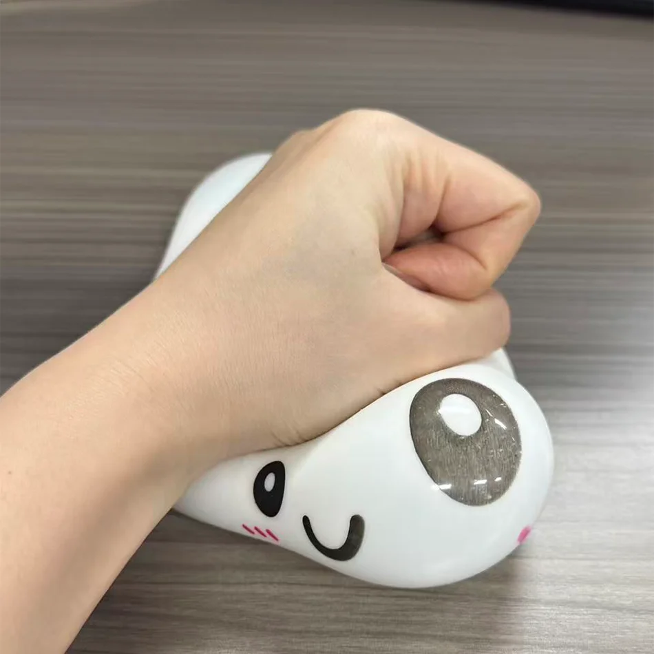 White Baozi Dumpling Squishes Stress Balls Fidget Sensory Toy Simulation Food Squishies Bun With Steamer Dough Ball Toys