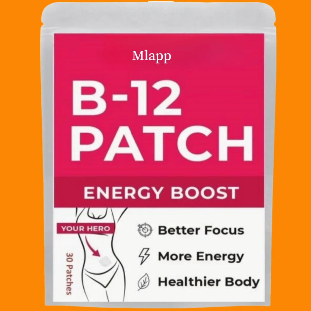 B12 Transdermal Patches - 100% Natural Vitamin Patches for Women, Energy, Focus & Body Support,30 Patches One Month Supply