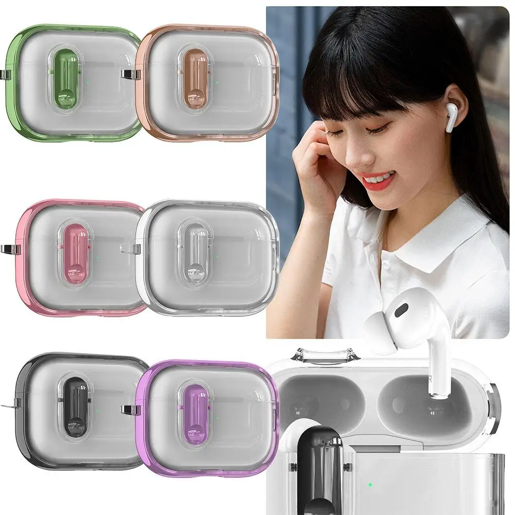 غطاء كريستال شفاف لأجهزة Airpods Pro3 مع قفل مفتاح لأجهزة AirPods Pro 3 أو 4 أو Pro2nd حافظة شفافة مضادة للصدمات لسماعات الأذن