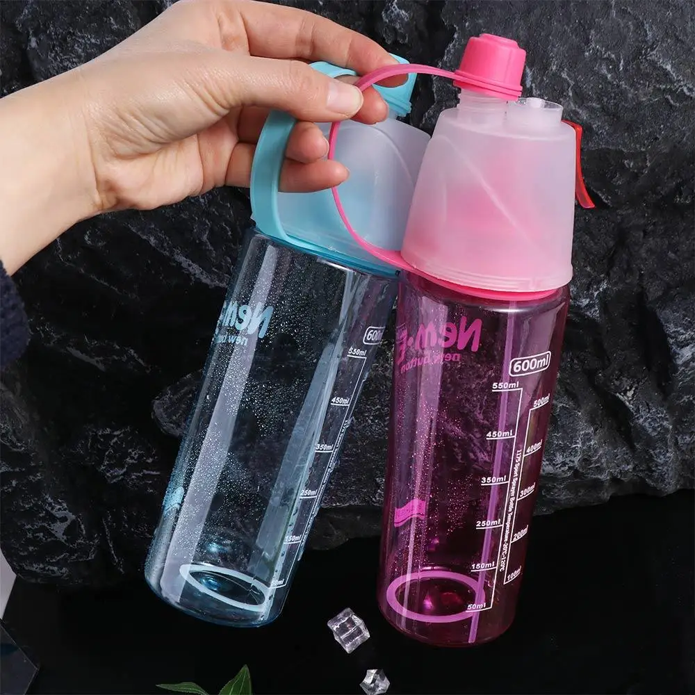 

Creative With Straw Water Bottle Drinkware Leak Proof Drink Spray Cup 600ML Spray Spray Water Bottle Travel