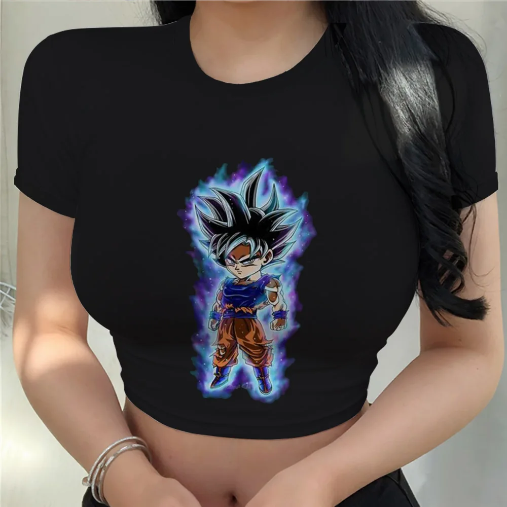 Sexy Goku Tops Y2k Top Women Fashion Dragon Ball Z Clothing T Shirt Harajuku Vegeta Women\'s T-shirts Summer 2024 Anime Cool Crop