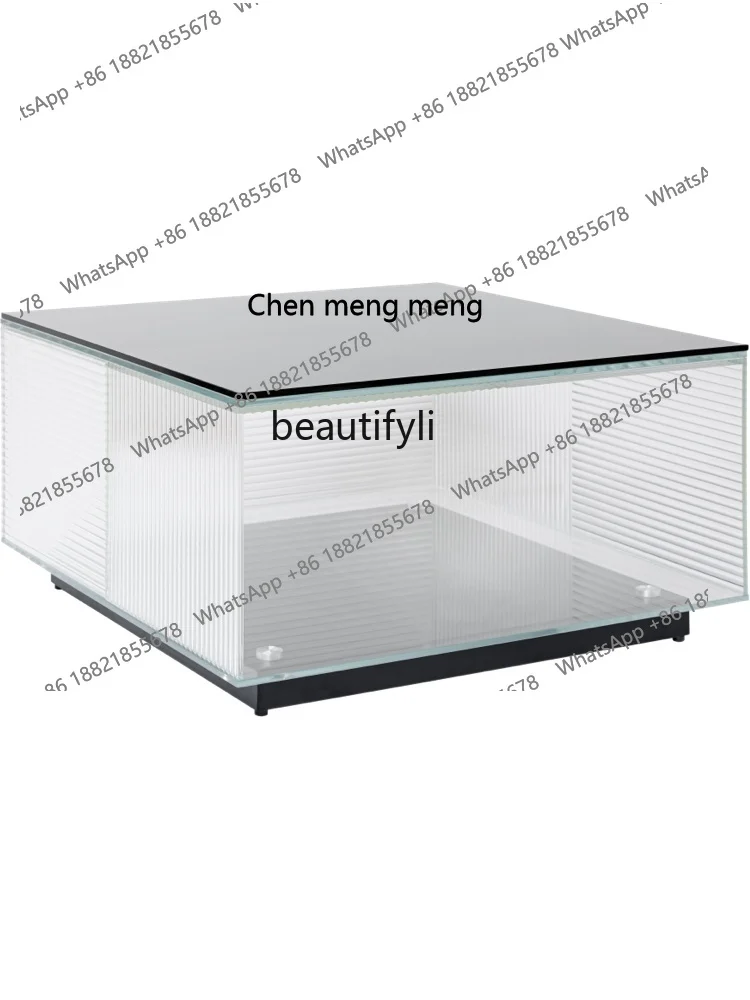 

Rubik's Cube Glass Coffee Table Nordic Simple Home Living Room Small Apartment Storage Square Table Light Luxury