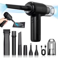 Portable Air Blower & Vacuum Cleaner 2 in 1 Compressed Air Duster 6000mAh Cordless Duster Blower for Keyboard Computer Cleaning
