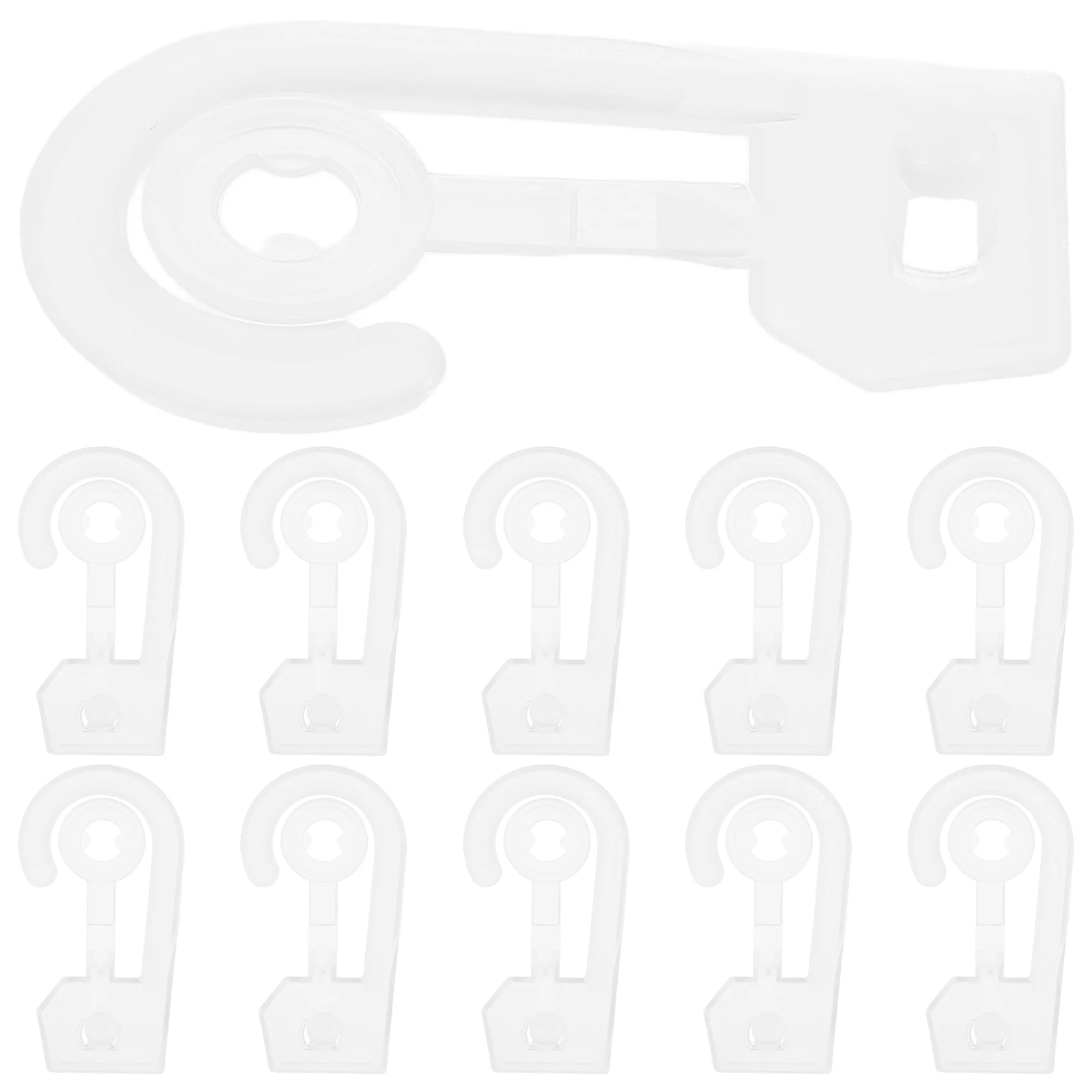 

100 Pcs Transparent Plastic Hooks Bag Clasp Hanger Sock Pants Towel Display Tool Grocery Connector Hook Space