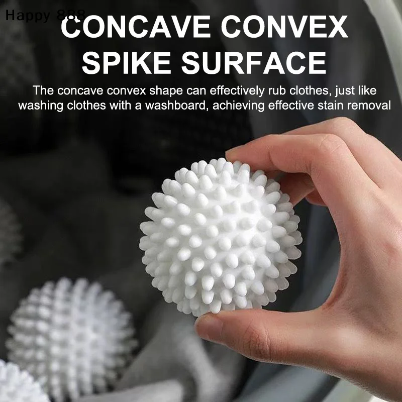 5 Pieces Anti - Winding Circular Pure White Magic Laundry Balls For Dirt Removal And Anti - Knotting In Drum Washing Machines