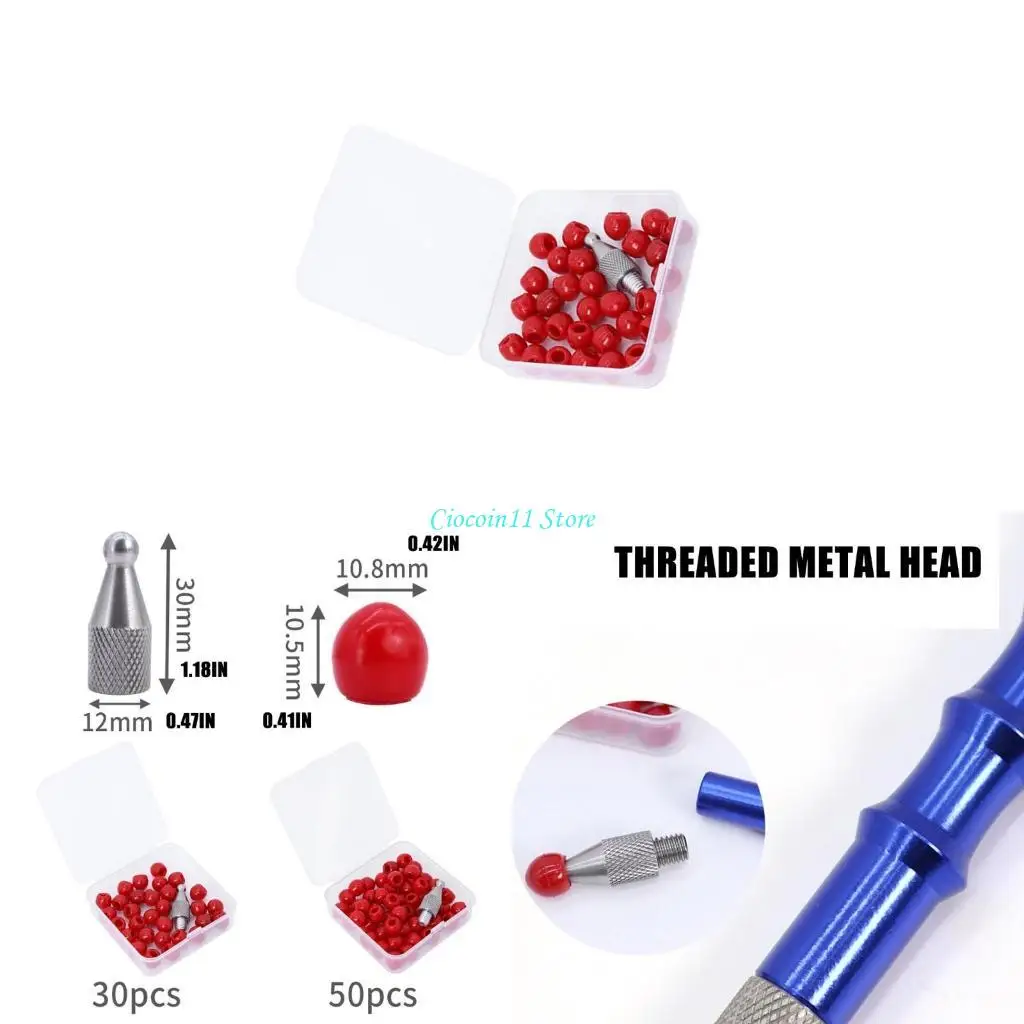 

Y1UB 30Pcs/50Pcs Dent Repair Hammer Replacement Head Car Dent Repair Tool Accessories Tool Knocks Down Head with Cover