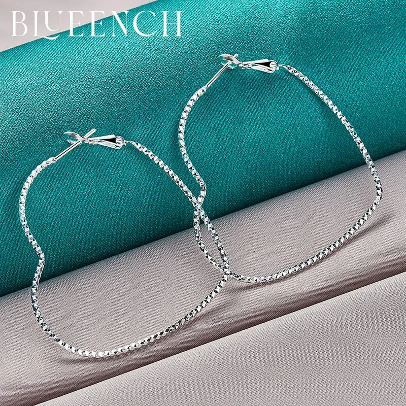 

Blueench 925 Sterling Silver Heart Peach Large Hoop Earrings For Women Engagement Wedding Fashion Glamour Jewelry