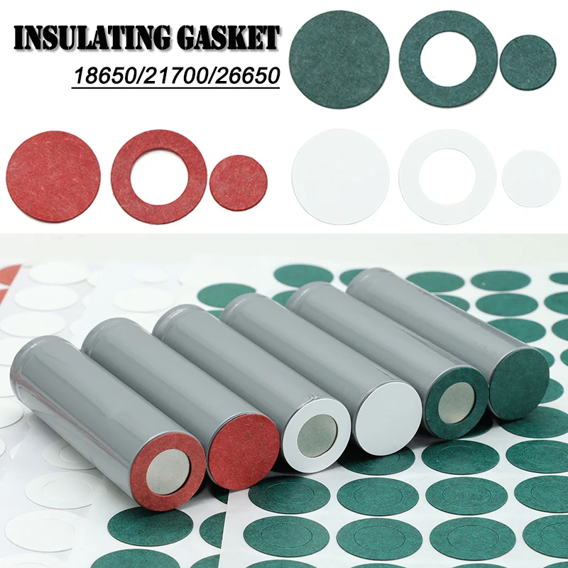 Gaxetas Isolantes para Baterias 18650 21700 26650, Adesivos de Papel Isolante Verde/Vermelho/Branco para Isolamento de Células em Pacotes de Li-ion