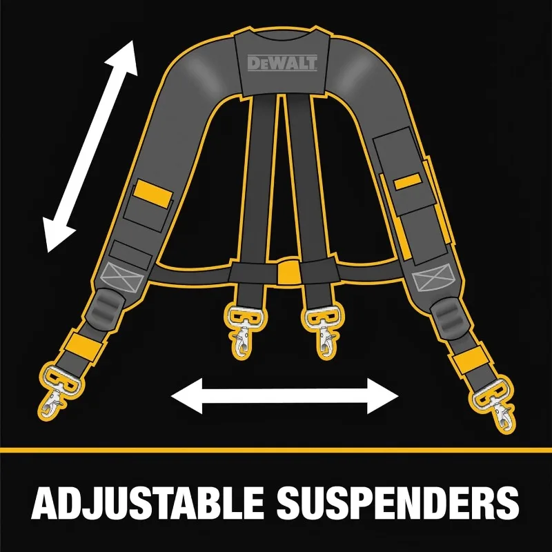 DEWALT DWST540602 Professional Tool Rig With Suspenders 25 Pockets Heavy Duty Construction Power Tool Accessories
