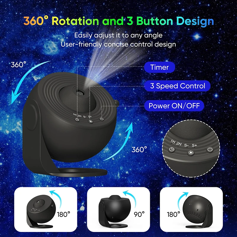 Dream LED Night Light Star Projector 13 in 1 Planetarium Galaxy Projector Lamp 360° Rotate for Bedroom Valentines Decor Day Gift